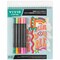 Vivid by Brea Reese: Marker Color-By-Number Kit - Good Vibes - 5 Dual-Sided Markers, 12 Retro Design Coloring Pages, Groovy Themed Spiral Art Pad